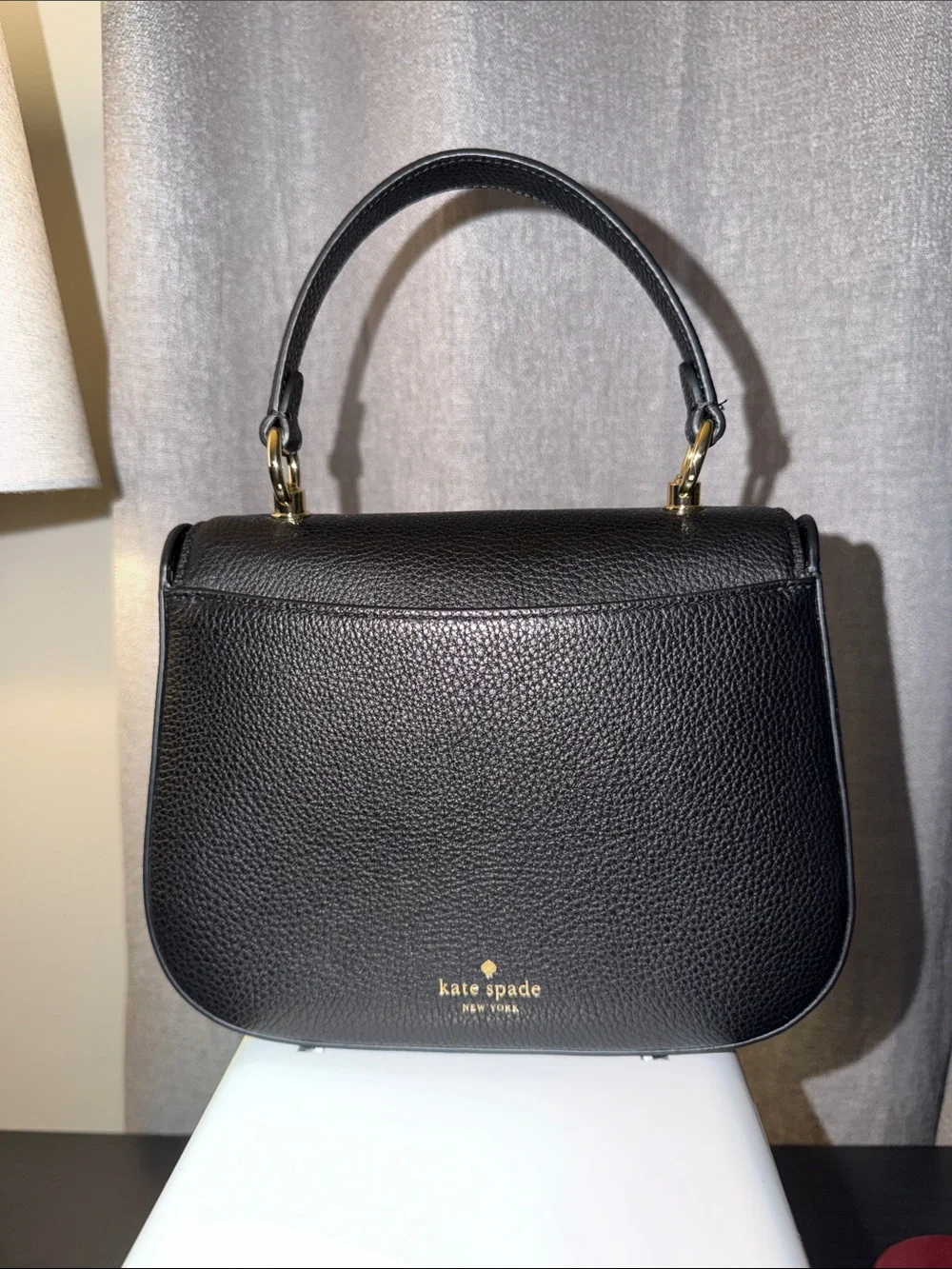 kate spade Black Pebbled Leather Crossbody with Gold Hardware